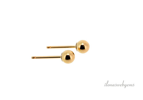 14/20 Gold filled oorstekers 4mm
