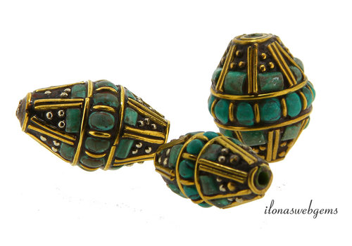 Tibetan Brass with Turquoise Bead M