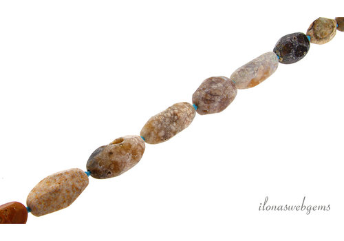 Agate beads ascending and descending faceted approx.14x25 to 18x31mm