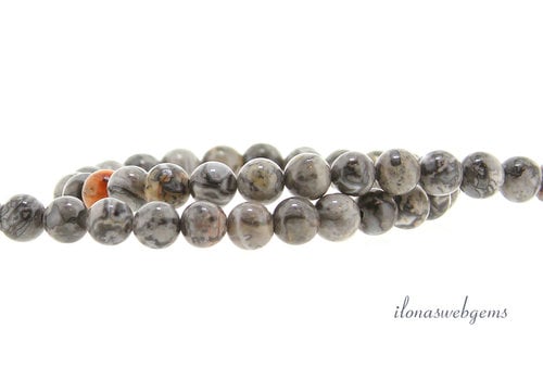 Silver gray Crazy Agate beads round about 6mm