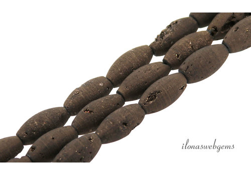 Brown Lava beads barrels about 8x17mm