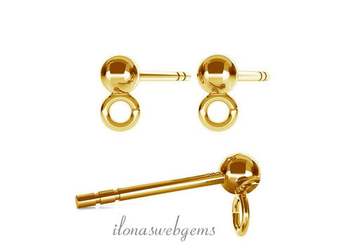 1 pair of Vermeil stud earrings approx. 3mm