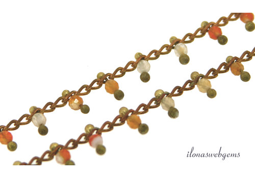 10 cm Messingkette Karneol