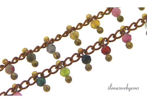 10 cm Brass Tourmaline chain