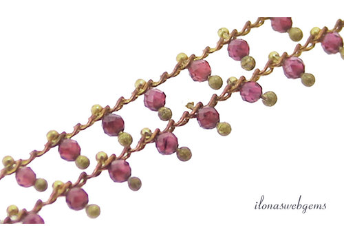 10 cm Messingkette rosa Turmalin
