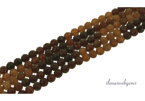 Hessonitperlen rund facettiert 5mm