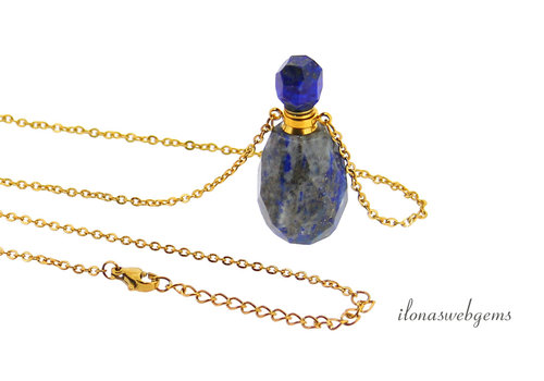Parfumflesje Lapis Lazuli met ketting