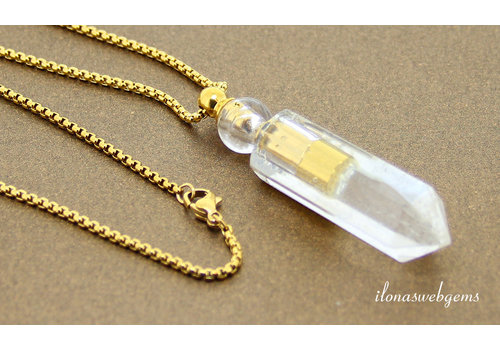 Perfume bottle Rock crystal on a chain