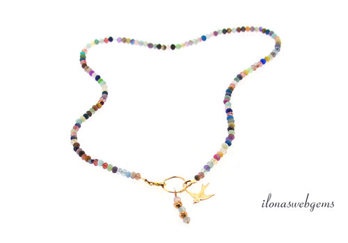 Inspiration: Necklace Gemstone mix faceted beads rondelle