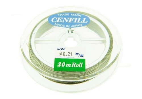 1 meter Cenfill RVS gecoat rijgdraad 0.24mm (7 draads)