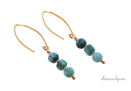 Larimar-Goldfilled oorhangers