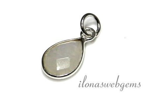 Sterling Silber Anhänger mit Regenbogen Mondstein