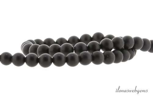 Matte, runde Onyxperlen, ca. 6 mm