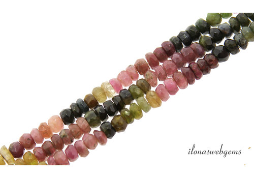 Tourmaline beads faceted roundel about 5x4mm