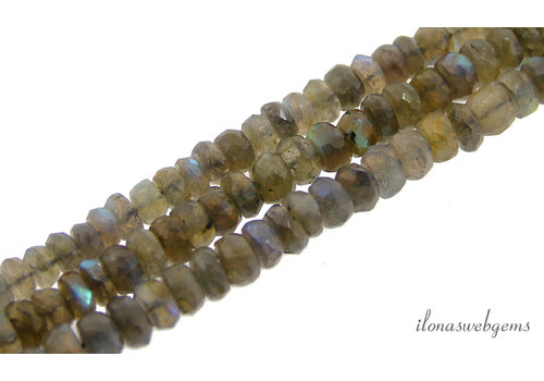 Labradorite beads faceted roundel around 9x6mm