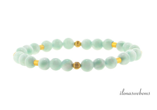 Inspiration: Green Angelite bracelet with Gold filled beads