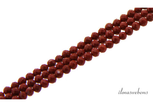 Red Jasper beads round facet about 2.5mm