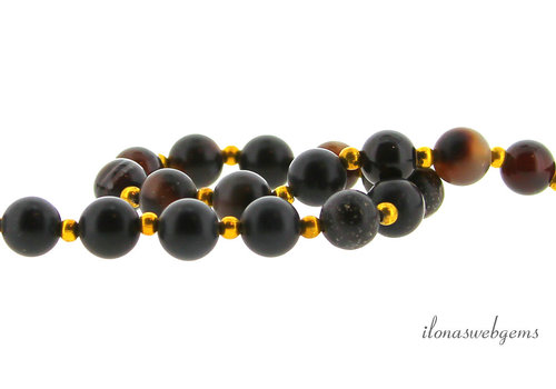 Agate beads round matte about 8mm