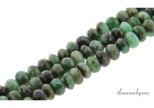 Emerald beads faceted roundel about 8x5mm