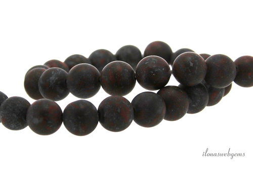 Brecciated jasper beads round matte about 12mm