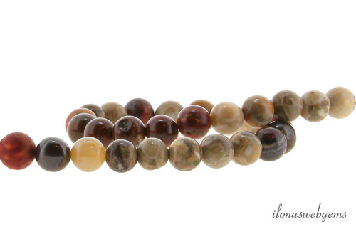 Nature mix bruin kralen rond  ca. 8mm