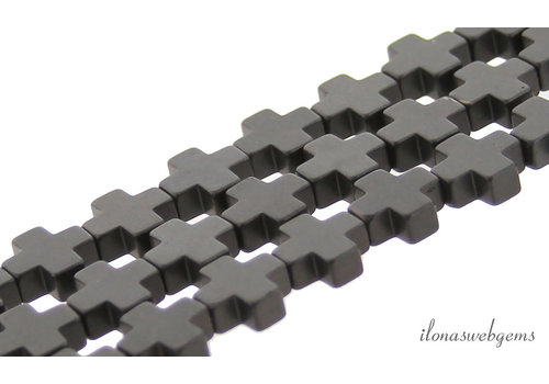 Hematite beads plus matte about 10x10x4mm