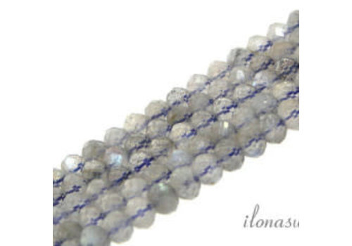 Labradorite beads faceted roundel approx. 4x2.5mm AA quality cut