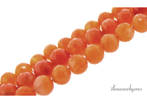 Carnelian beads faceted around 10mm