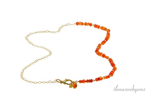 Inspiratie: Collier Carneool facet rondel kralen met Gold Filled schakel