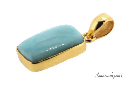 Vermeil Larimar pendant approx. 24x12x6mm