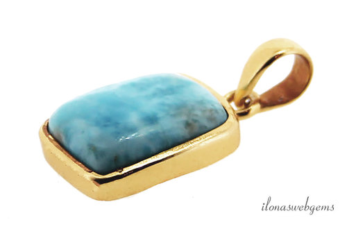 Vermeil Larimar pendant about 25x15x6mm