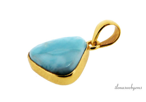 Vermeil Larimar hanger ca. 22x18x6mm