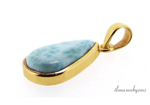Larimar-Anhänger aus Vermeil ca. 28x25x6mm