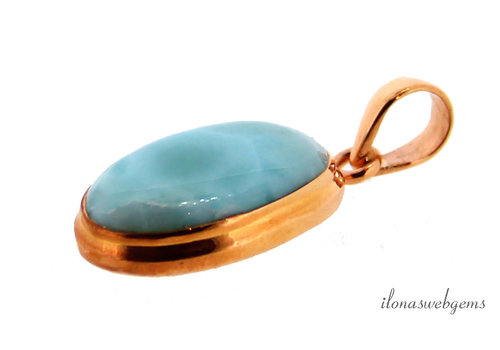 Larimar-Anhänger aus rosa Vermeil, ca. 28 x 16 x 6 mm