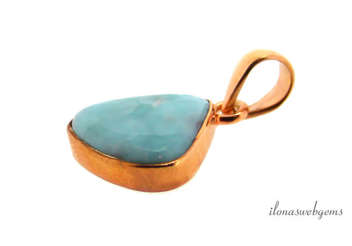 Rose Vermeil Larimar hanger ca. 22x18x6mm