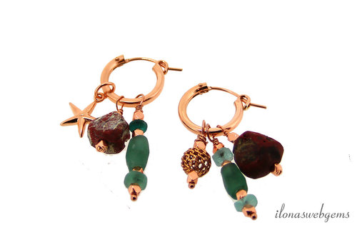 Roman Glass-Rose GF Creolen