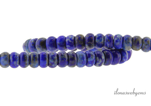 Lapis lazuli kralen rondel ca. 6.5x4mm