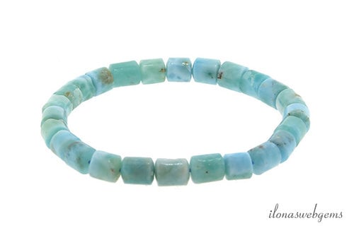 Larimar bracelet beads cylinder approx. 9x7mm