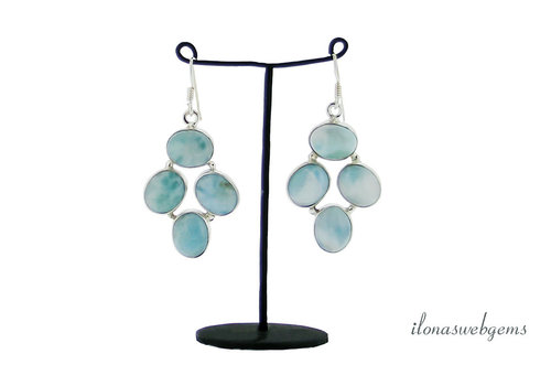 Larimar oorhangers Sterling zilver 925