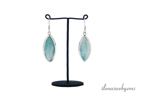 Larimar-Ohrringe Sterlingsilber 925
