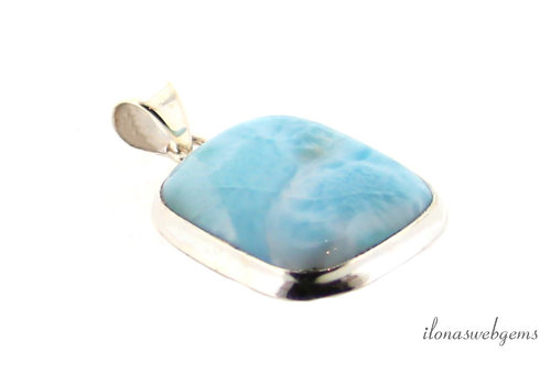 Sterling silver Larimar pendant approx. 33x24x6mm