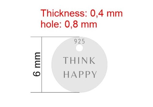 Labeltje Vermeil 6mm 450 stuks  Think Happy