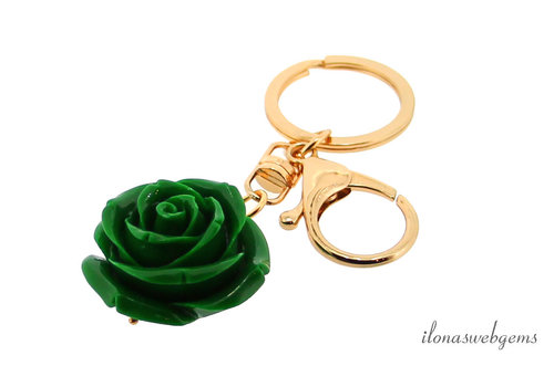 Koraal roos sleutelhanger