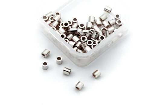 100 Stück Quetschperlen aus Sterlingsilber 2,1 x 1,5 mm