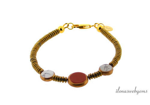 Inspiration: Bracelet with Gold plated coins and Hematite discs