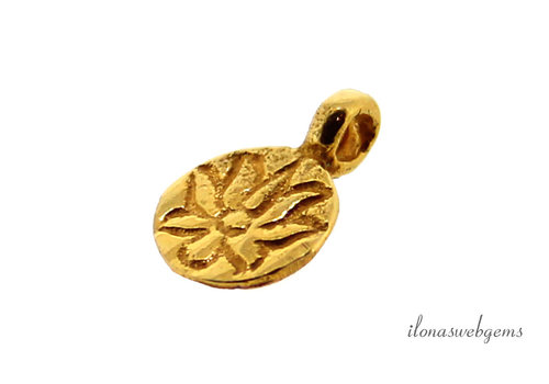 Anhänger aus 14 kt Vermeil mit Blume, ca. 12 x 8 mm