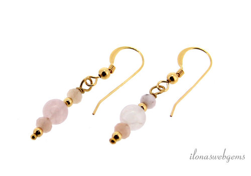 Inspiratie: Gold Filled oorhangers met Madagaskar Rozenkwarts en Morganiet