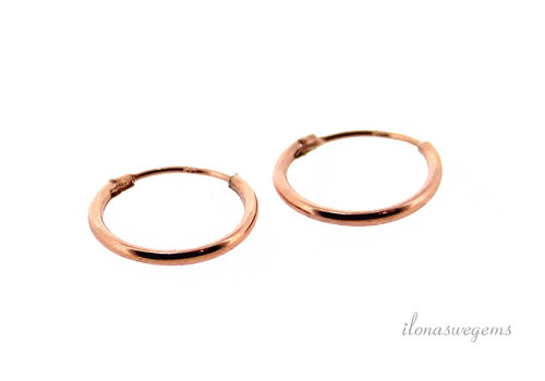 1 Paar Creolen aus 14 kt Rosé-Vermeil, ca. 29 mm