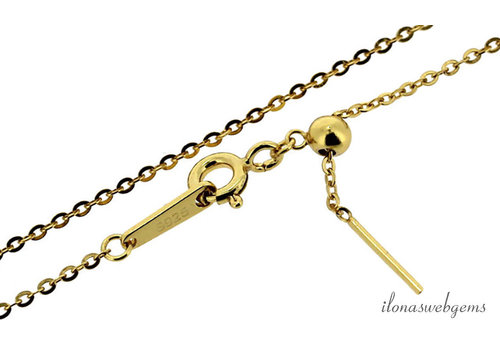 18 Krt Vermeil Halskette (Perlenkette) verstellbar ca. 0,75 mm 45 cm extra Qualität
