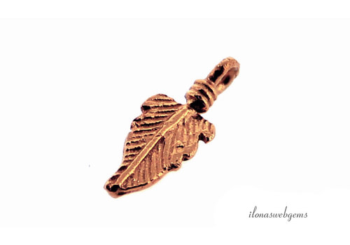 14k rosé Vermeil charm feather about 16x6mm